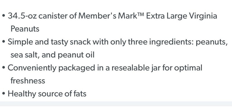 3 Packs - Member's Mark Dry Roasted Peanuts with Sea Salt 34.5 oz Total 103.5 oz gallery