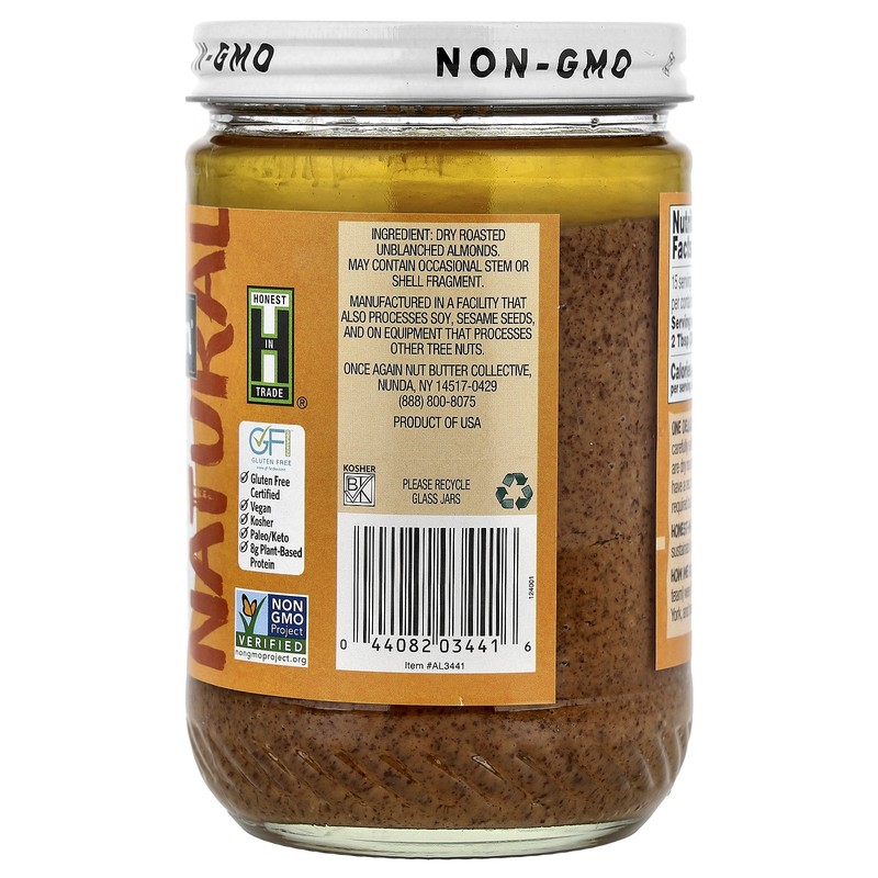 Almond Butter, Creamy, Unsweetened & Roasted, 16 oz (454 g) gallery