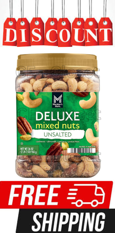 Member's Mark Unsalted Deluxe Mixed Nuts, Premium Nut, 34 Oz FRESH