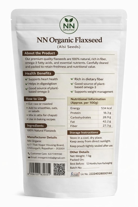 Flax Seeds 1kg - Raw Unroasted Flaxseed Alsi Seeds for Eating gallery