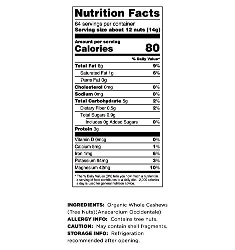 Organic Raw Cashews 2 lbs - Premium Quality Nuts for Snacking, Baking & Cooking gallery
