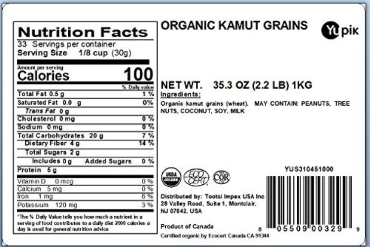 Nutty Organic Kamut Grains, 2.2 lb Non-GMO Pouch for Cooking & Sprouting gallery
