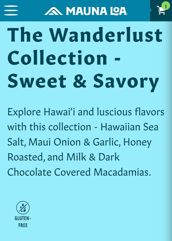 MAUNA LOA Macadamias "Wanderlust" seasonal variety 6 pack 1 pound 10oz Mac Nuts gallery