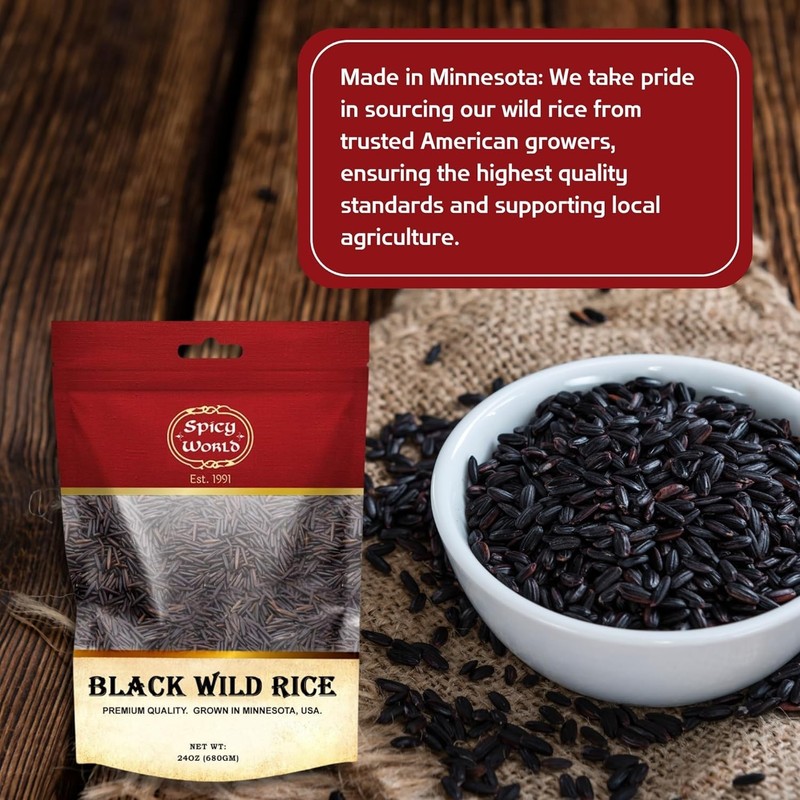 Minnesota Grown Black Wild Rice 6 Pound Bag - Quality, All Natural - by gallery