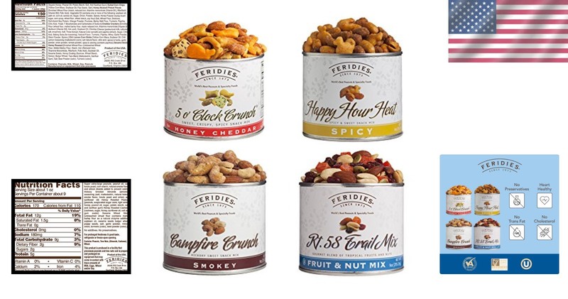 Elite Snack Trail Mix Assortment 4 Cans 33oz Sweet Spicy Kosher gallery