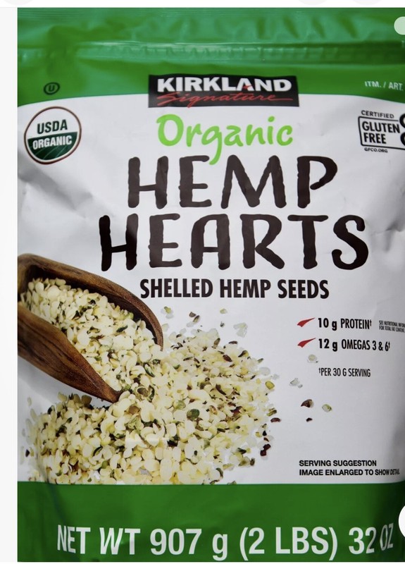 Kirkland Signature USDA Organic Hemp Hearts Shelled Seeds, 32 Ounce