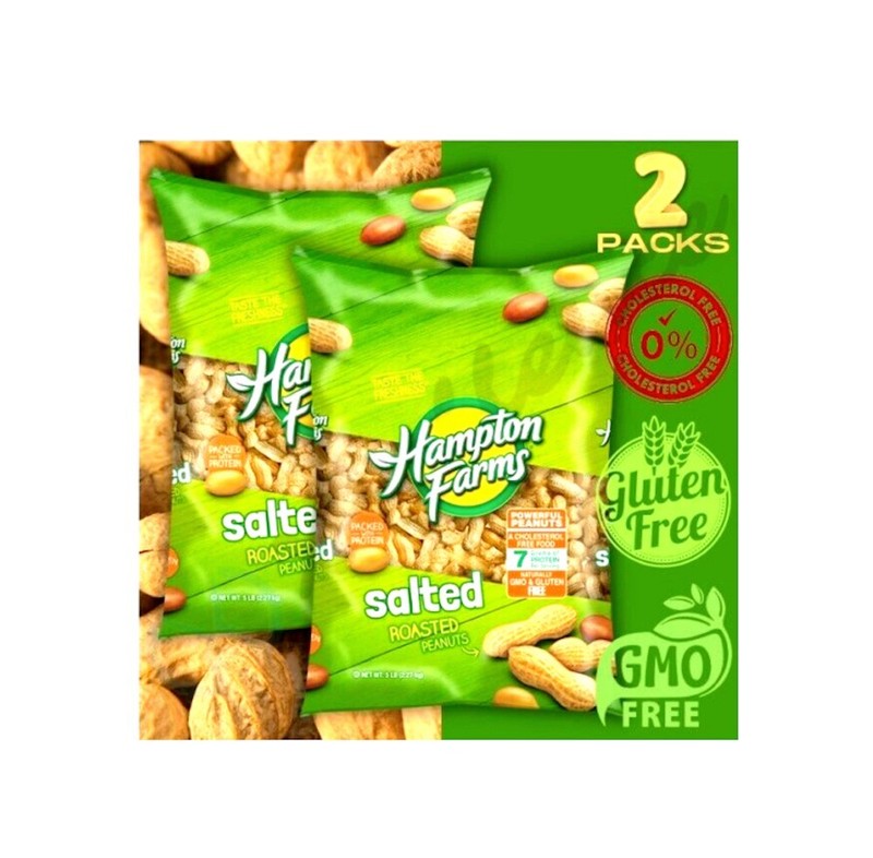 2 PACK Hampton Farms Salted In-Shell Peanuts (5 lbs/Bag - 10Lbs Total) gallery