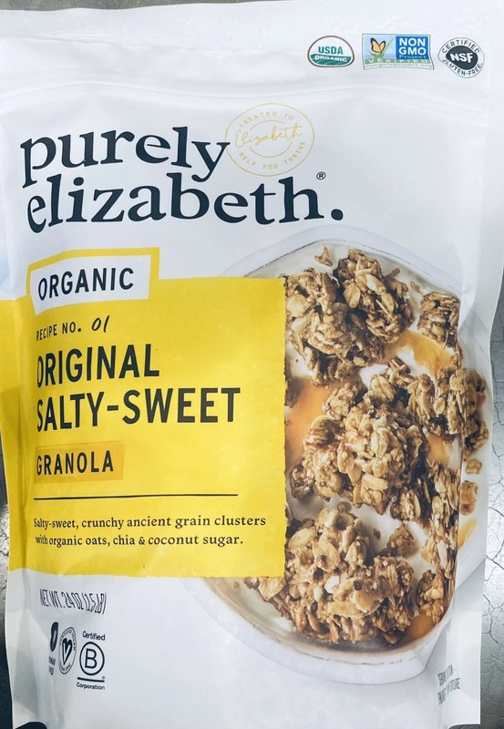 Purely Elizabeth ORGANIC Original SALTY SWEET Ancient Grain Granola 24 oz Bag