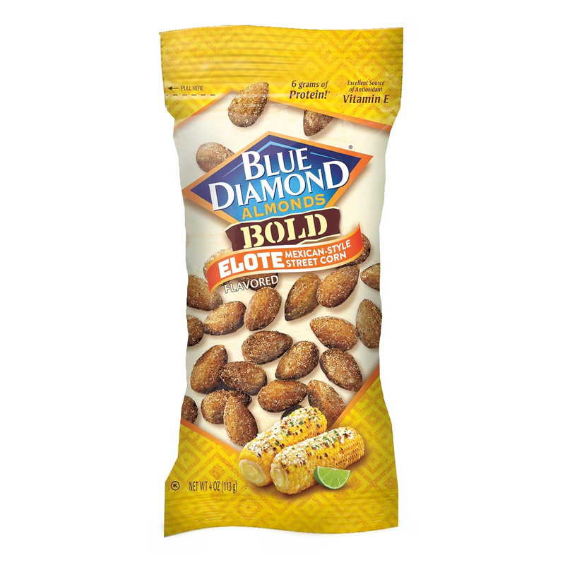 Blue Diamond Almonds BOLD Elote Flavored Snack Nuts, Share Size 4 Oz, 8 Pack
