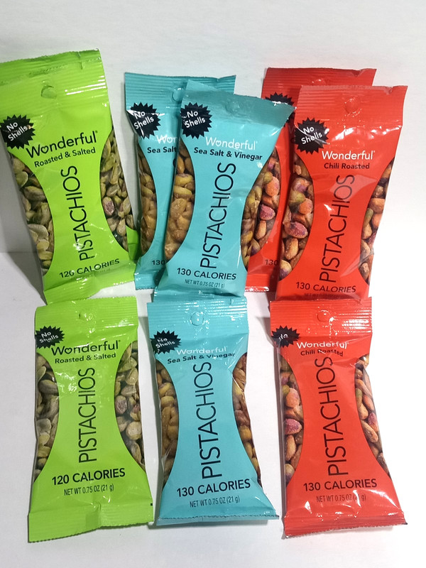 Wonderful Pistachios No Shells, Roasted & Salted Nuts, 0.75 Oz Bags (Pack of 9)
