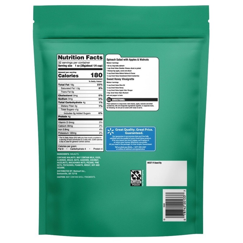 Fresh Walnut Halves and Pieces Bulk 32 oz Natural Kernel for Baking Cooking gallery