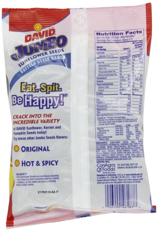 David Jumbo Roasted Salted Sunflower Seeds, 5.25oz Bags (Pack of 10) gallery
