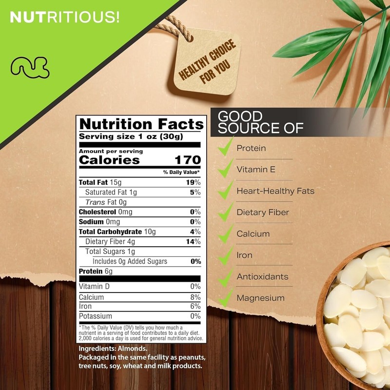 All-Natural Blanched Sliced Almonds - Fresh 5 LB Pack for Nutritious Snacking gallery