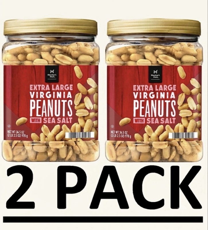 2 PACK – Member’s Mark Extra Large Virginia Peanuts 34.5 oz. (Total 69 oz.)