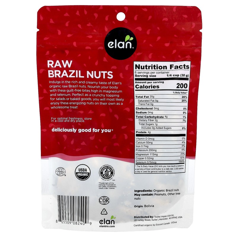 Organic Brazil Nuts, Raw , 6.5 oz (185 g) gallery