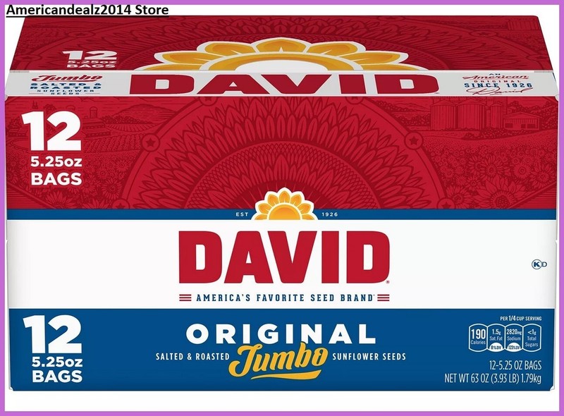 David Jumbo Sunflower Seeds {5.25 oz., 12 ct.} NEW