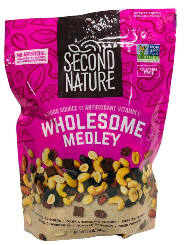 Second Nature Wholesome Medley Trail Mix Healthy Nuts Snacks Blend, 14 oz