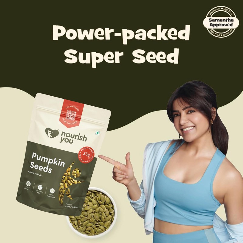 Nourish You Raw Pumpkin Seeds 250g | High Protein, Crunchy & Healthy Superfood gallery