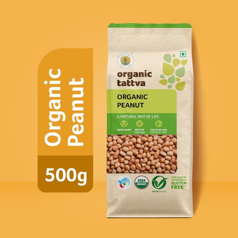 Organic Tattva, Organic Raw Unpolished Peanuts/Groundnuts, 500 gram gallery