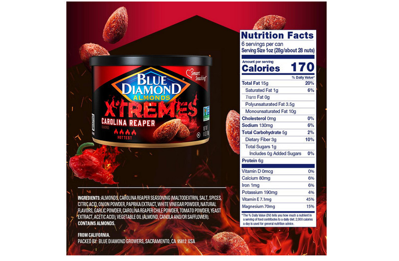 New - Blue Diamond Almonds Snack Nuts, 6 Oz, Resealable Can, Select Flavor., gallery