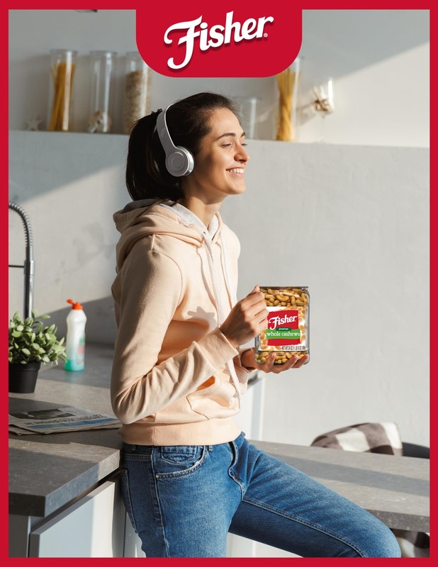 Fisher Snack Premium Whole Cashews, 24 Ounces, Roasted with Sea Salt, No Arti... gallery
