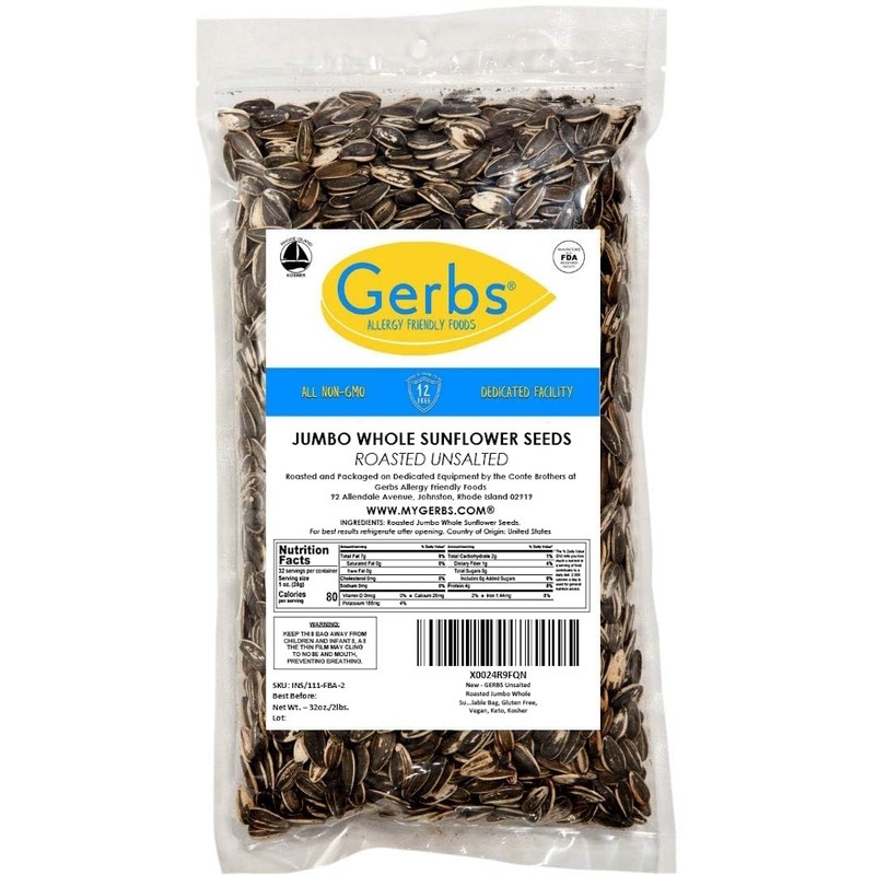Jumbo Unsalted Sunflower Seeds In Shell by In-Shell 2 Pound (Pack of 1) gallery
