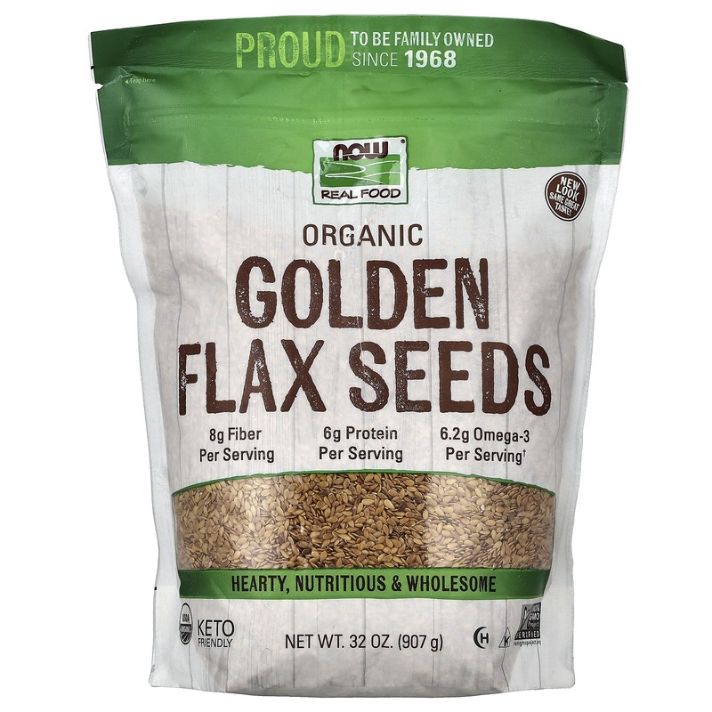 Real Food, Organic Golden Flax Seeds, 32 oz (907 g)