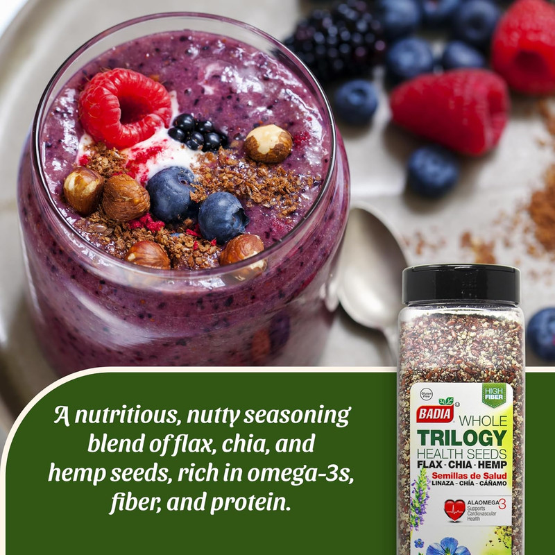 Trilogy Health Seed, Flax, Chia, Hemp Seeds Blend, High Fiber Superfood Mix, Ome gallery