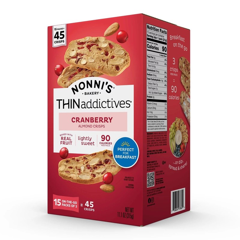 Nonni’s THINaddictives Cranberry Almond Crisps (15 Count)