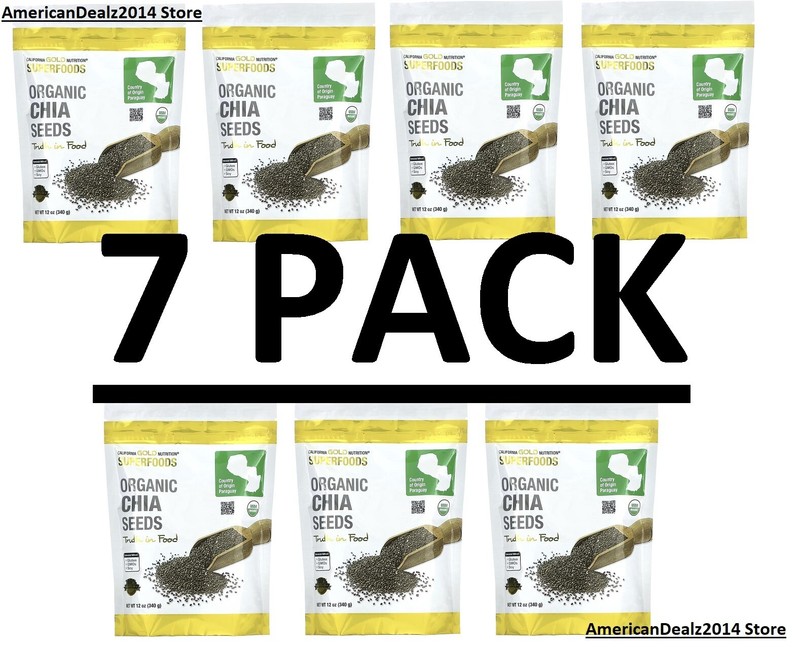 7 PACK – SUPERFOODS – Organic Chia Seeds, 12 oz (Total 84 oz) FREE SHIP!!