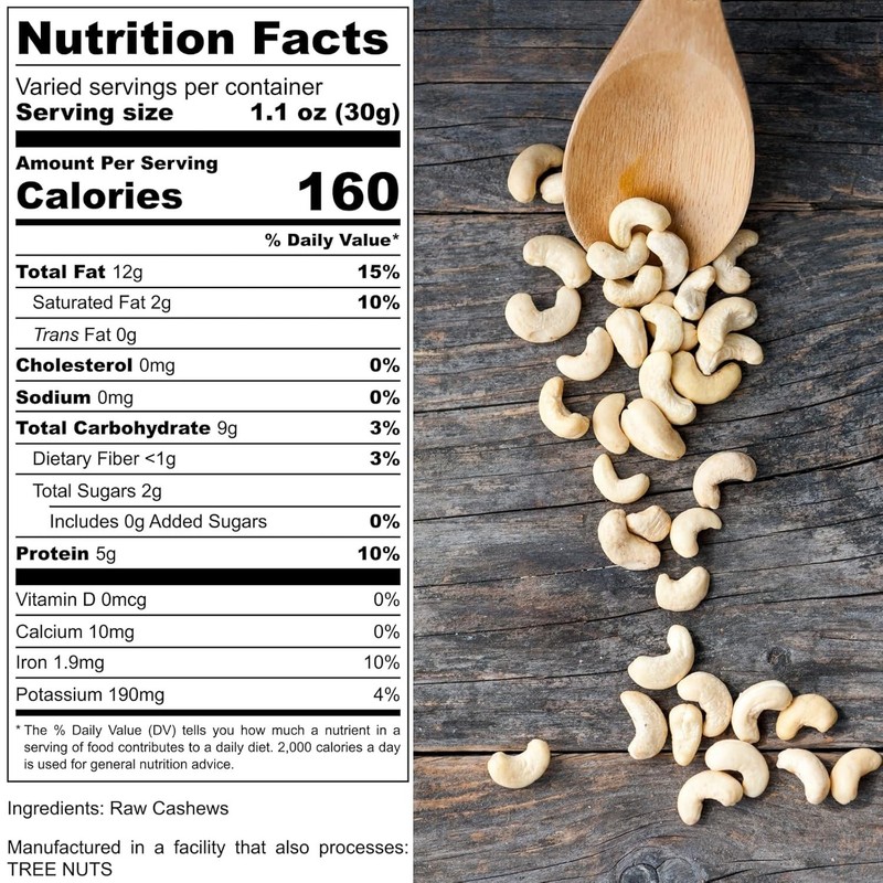 Raw Cashews Unsalted Whole (16 0z. / 1 lb) | Vegan Protein Snacks | Make Cashew gallery