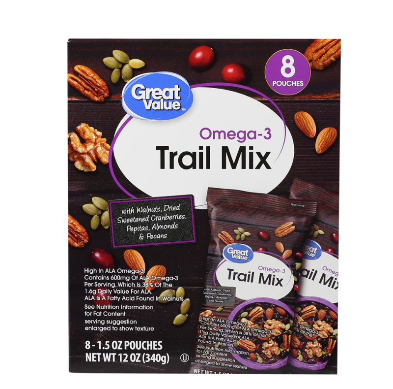 (5 pack) Great Value Omega-3 Trail Mix, 1.5 oz, 8 Count gallery