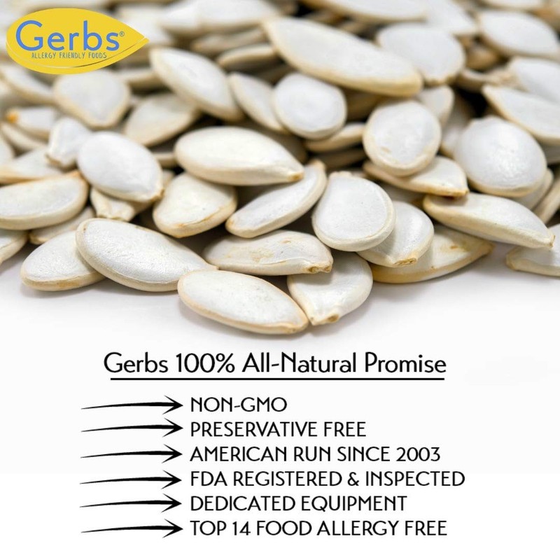 Gerbs Raw Whole Pumpkin Seeds 1 lb. | InShell, 10.5 mm Size, Resealable Bag |... gallery