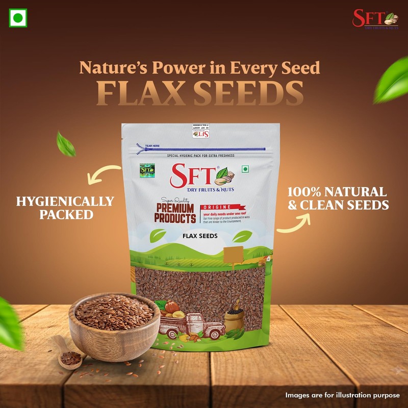 SFT Flax Seeds 500g | Raw Alsi Seeds, Fiber-Rich & Hair Growth Superfood gallery