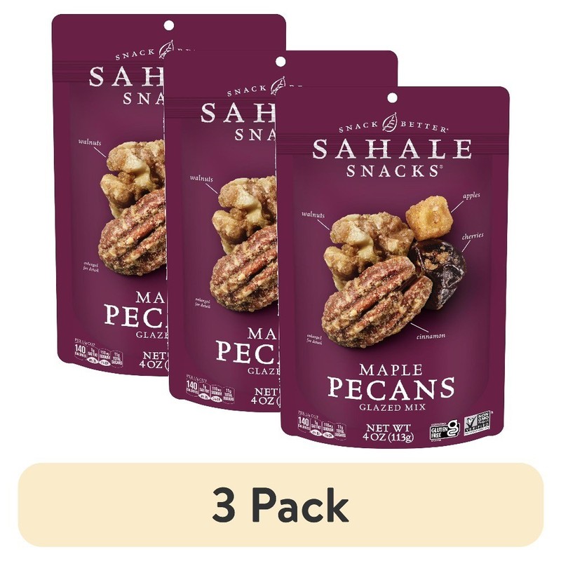 Gluten-Free Maple Pecan Snack Mix Non-GMO Project Verified Nut Blend 4oz 3-Pack
