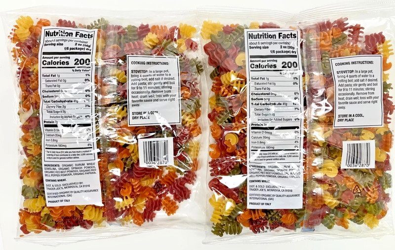 2X Pack Trader Joe’s Organic Pasta Vegetable Radiatore Many Colors 12 oz Each gallery
