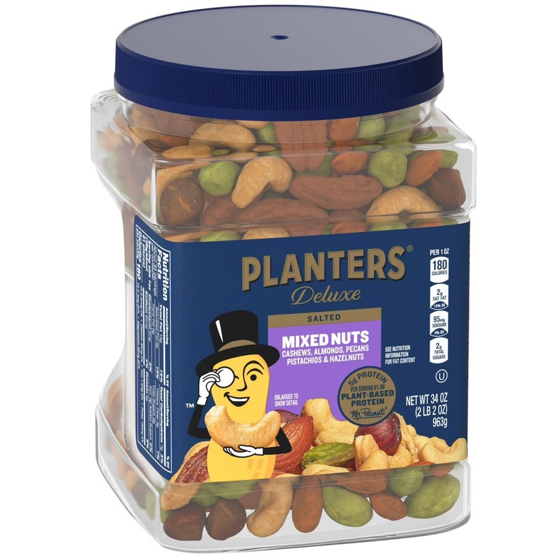 Deluxe Salted Mixed Nuts, Party Snacks, Plant Based 5G Protein, 34 Oz gallery
