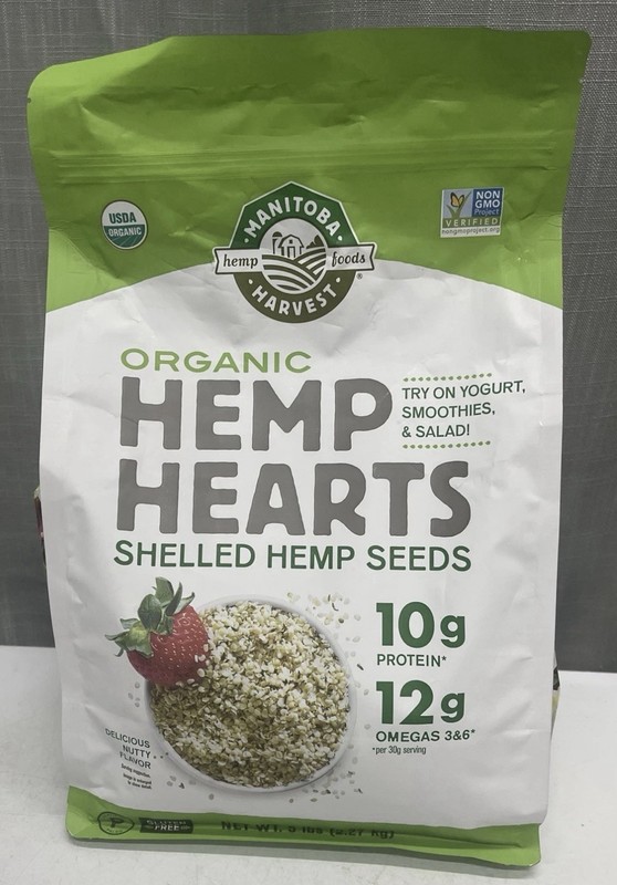 Manitoba Harvest Organic Hemp Seeds 5 Lbs Plant Based Protein 12g Omega 03/2027