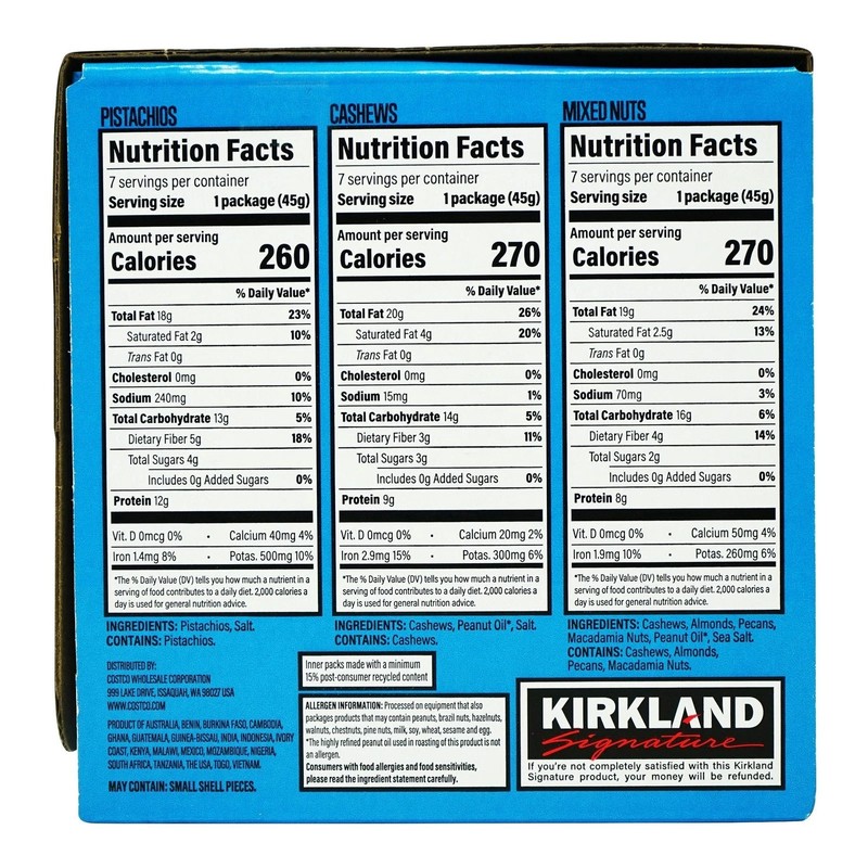 Kirkland Signature Snacking Nuts Variety Pack 1.6 oz 21 ct Snack Packs gallery