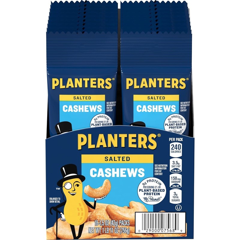 SM-Planters salted cashews (18X1.5 OZ)
