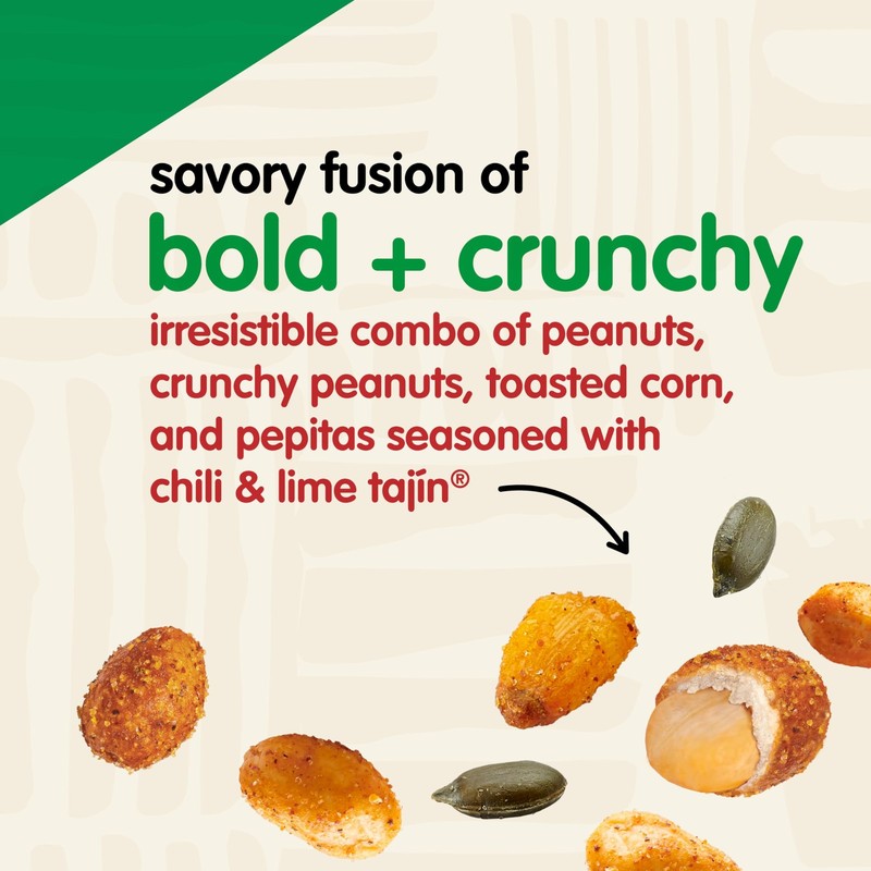 Tajin Fiesta Snack Mix, Peanuts, Crunchy Peanuts, Toasted Corn, and Pepitas w... gallery