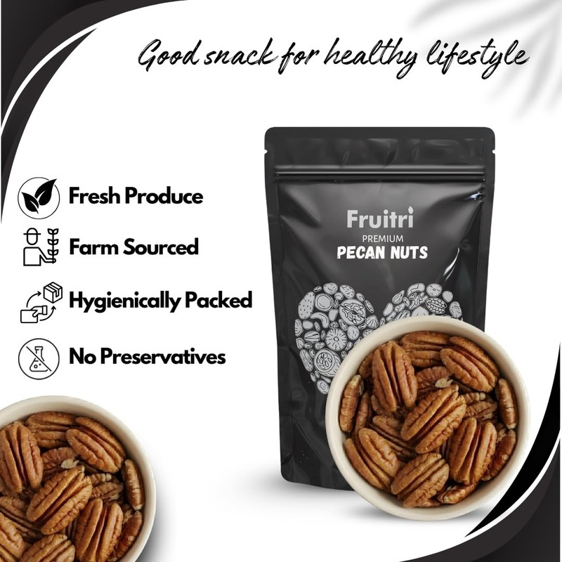 Fruitri American Pecan Nuts 100g | Fresh Keto Friendly Natural Dry Fruits Snack gallery