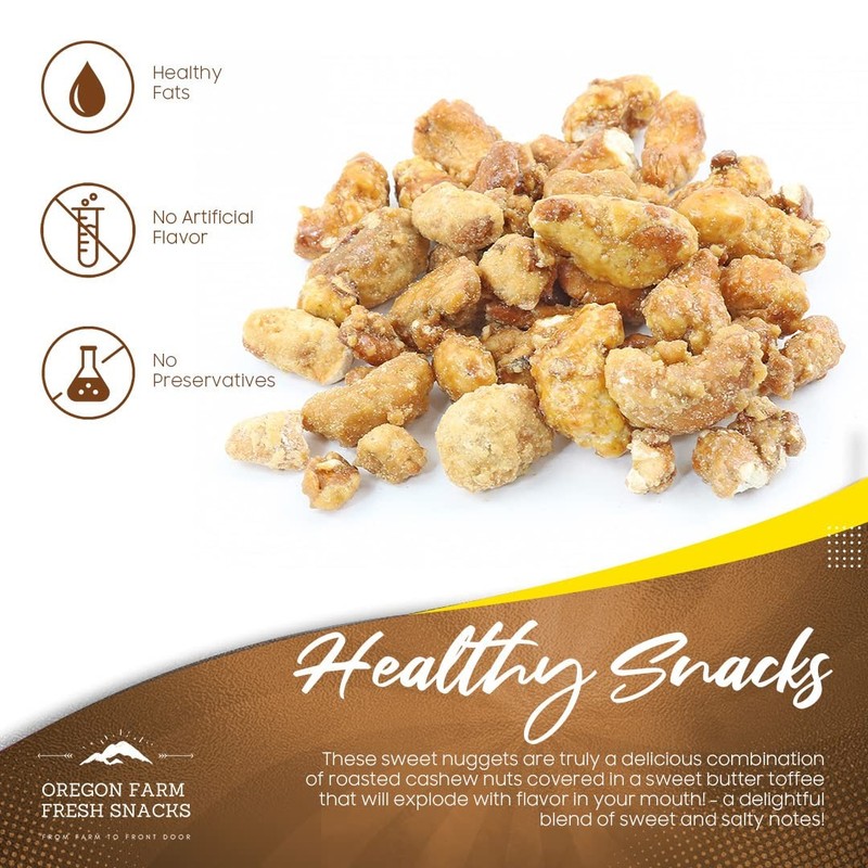 Oregon Farm Fresh Snacks Butter Toffee Cashews – Butter Toffee Coated Cashew ... gallery