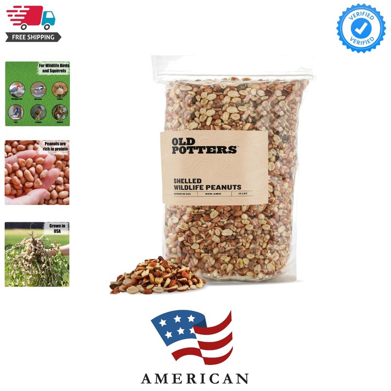 Organic Shelled Peanuts, 10 lbs for Birds and Squirrels. Grown Non-GMO, Raw,…