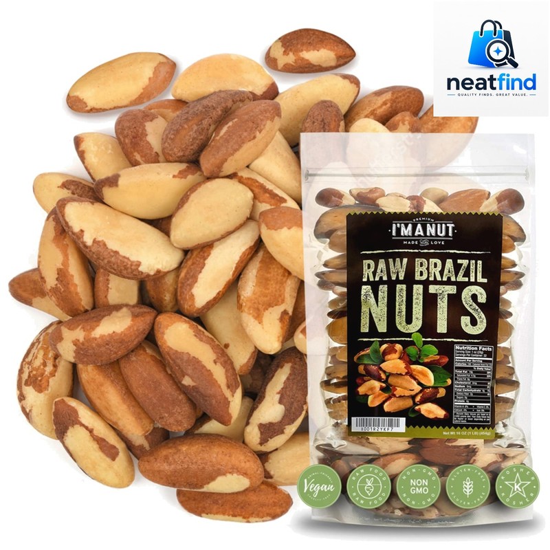 Wild Harvested Raw Brazil Nuts, 1 lb 16oz – High Selenium, Batch Tested Peanu…