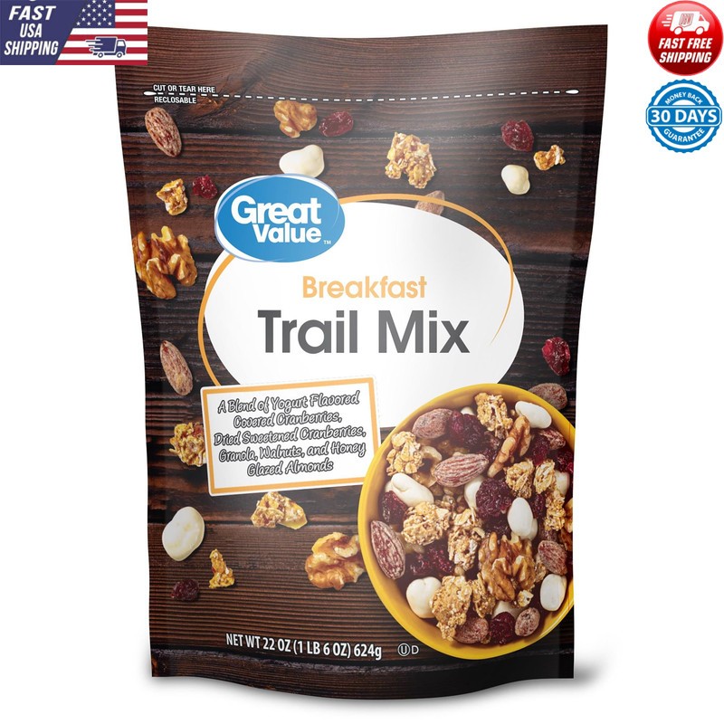 Healthy Snack Yogurt Cranberries Granola Nuts Breakfast Blend Trail Mix 22 oz