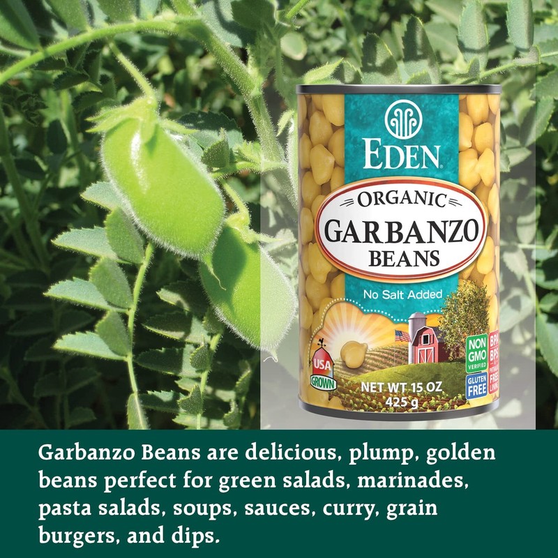 Eden Organic Garbanzo Beans 15 Ounce Pack of 12 Vegan Protein Low Sodium gallery