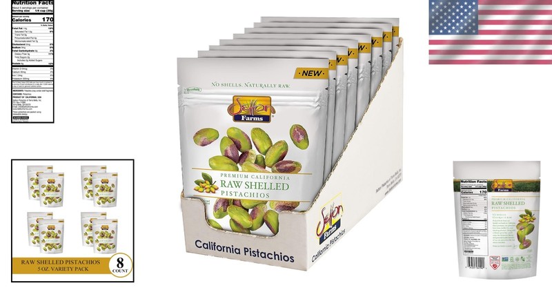 Raw Pistachios Multipack, 8 Pack, No Shell, 5oz Pouches gallery
