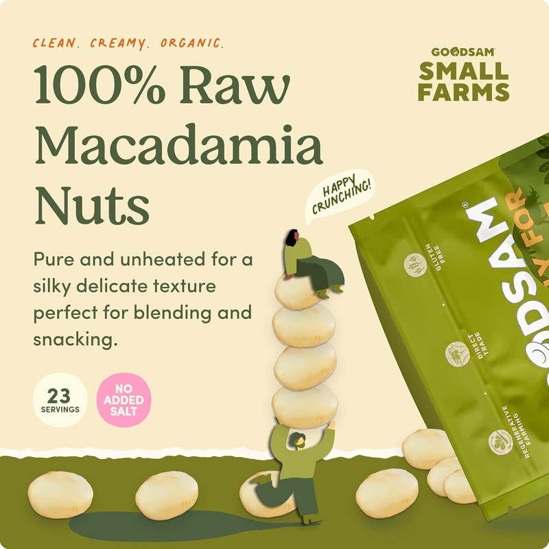 Small Farms Organic Raw Macadamia Nuts 1.5Lb | Creamy & Buttery | One Ingredient gallery