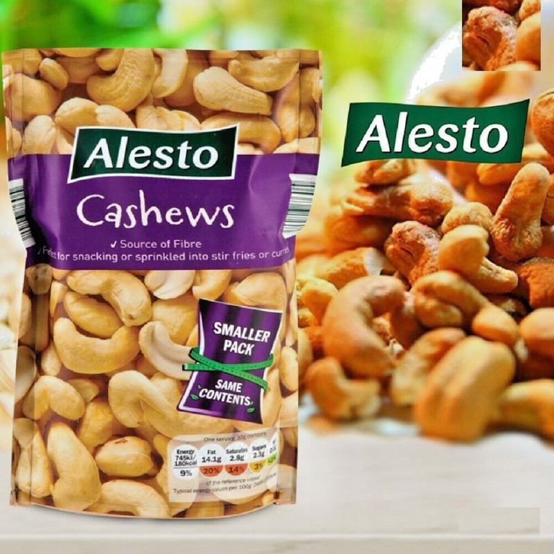 ALESTO Premium 100% Natural Cashew Nuts No additives Vitamin Rich 200g.(7.0 Oz.)